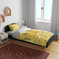 Hawaii Palaka Bedding Set Cute Ripe Mango Turtle On The Waves