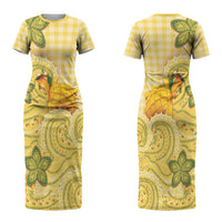Hawaii Palaka Couples Matching Short Sleeve Bodycon Dress and Hawaiian Shirt Cute Ripe Mango Turtle On The Waves