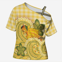Hawaii Palaka Cross Shoulder Shirt Cute Ripe Mango Turtle On The Waves