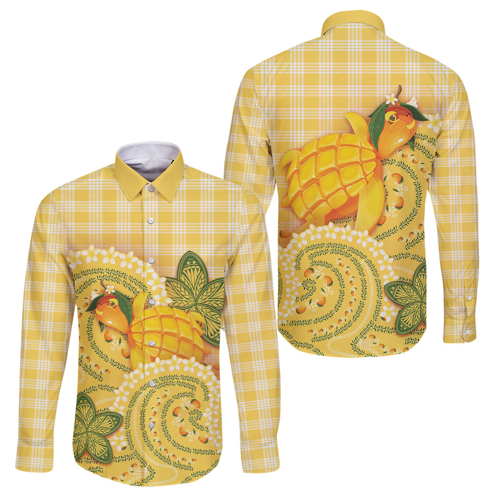 Hawaii Palaka Family Matching Off Shoulder Short Dress and Hawaiian Shirt Cute Ripe Mango Turtle On The Waves