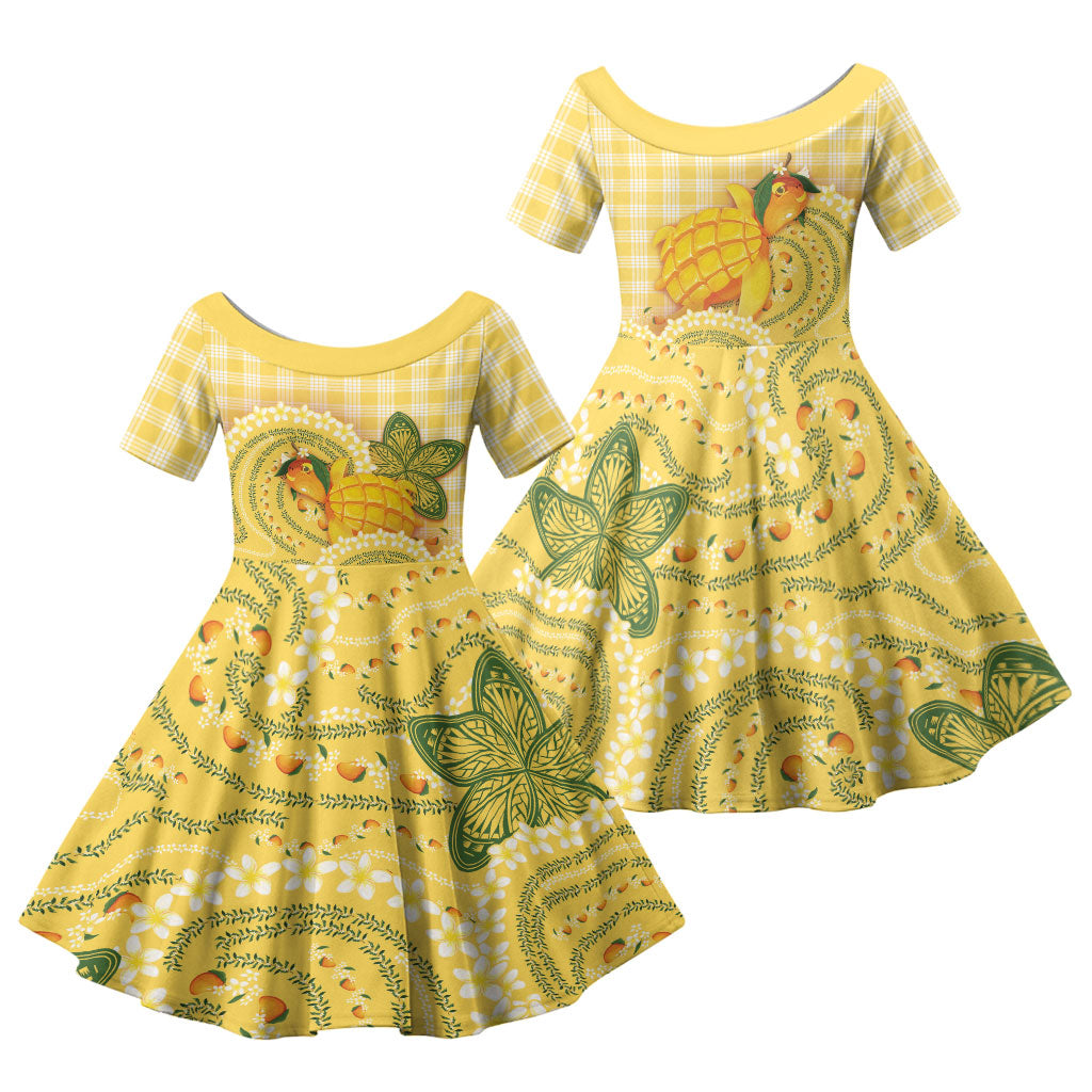 Hawaii Palaka Family Matching Tank Maxi Dress and Hawaiian Shirt Cute Ripe Mango Turtle On The Waves