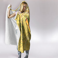 Hawaii Palaka Hooded Blanket Cute Ripe Mango Turtle On The Waves