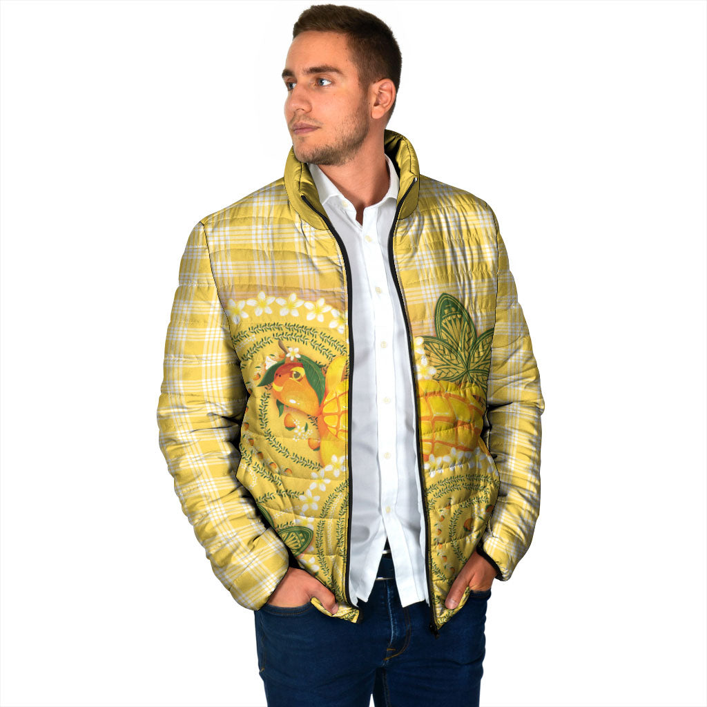 Hawaii Palaka Padded Jacket Cute Ripe Mango Turtle On The Waves