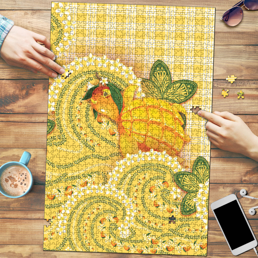 Hawaii Palaka Puzzle Cute Ripe Mango Turtle On The Waves