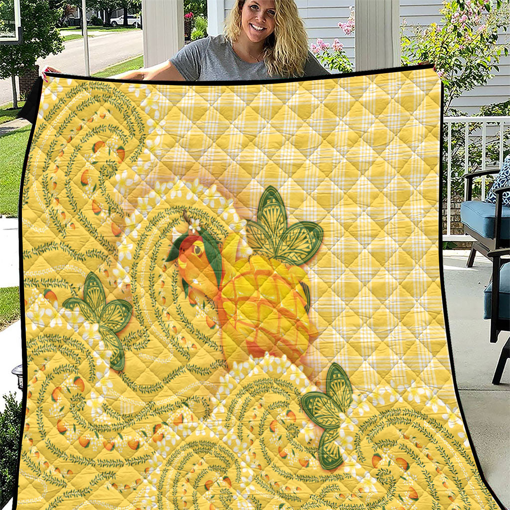 Hawaii Palaka Quilt Cute Ripe Mango Turtle On The Waves