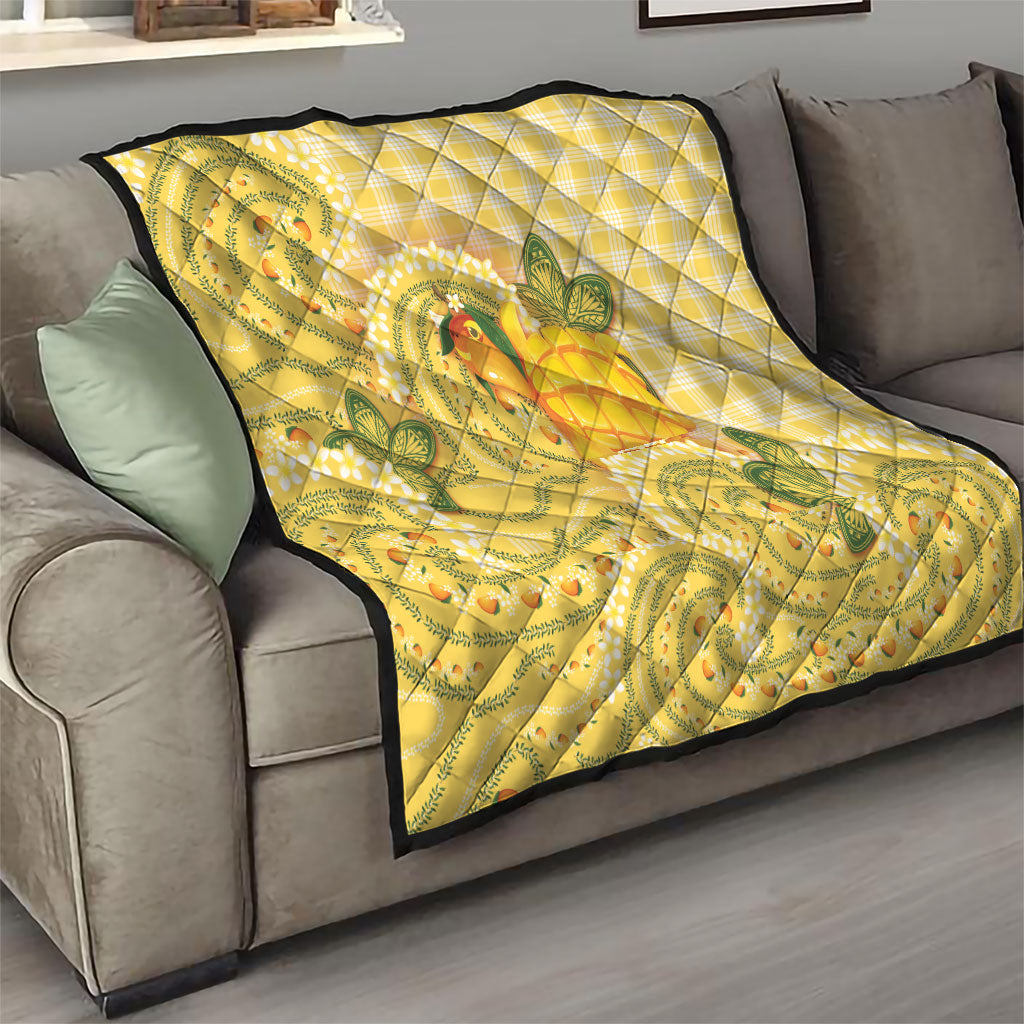 Hawaii Palaka Quilt Cute Ripe Mango Turtle On The Waves
