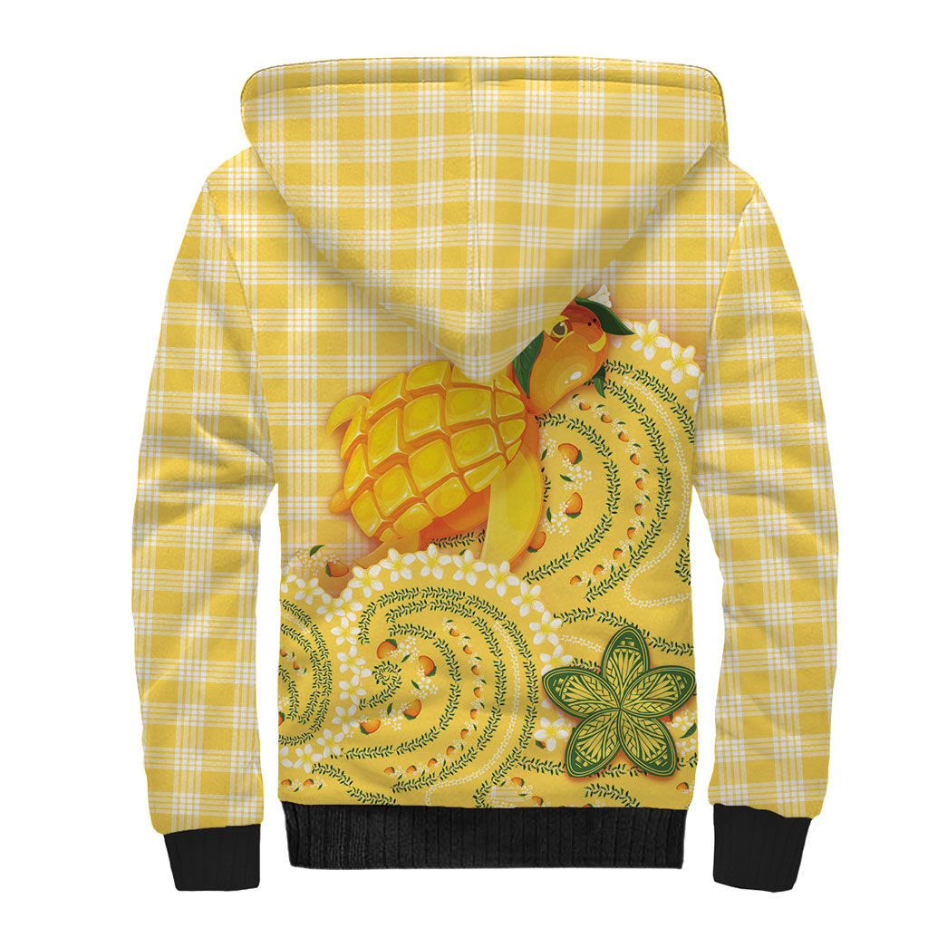Hawaii Palaka Sherpa Hoodie Cute Ripe Mango Turtle On The Waves
