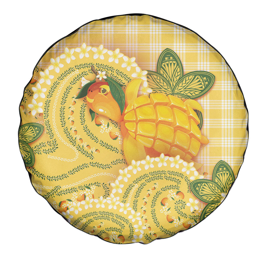 Hawaii Palaka Spare Tire Cover Cute Ripe Mango Turtle On The Waves