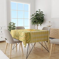 Hawaii Palaka Tablecloth Cute Ripe Mango Turtle On The Waves