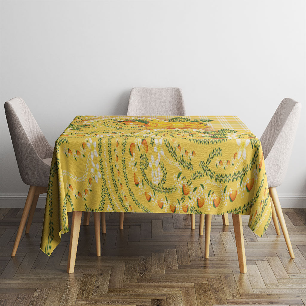 Hawaii Palaka Tablecloth Cute Ripe Mango Turtle On The Waves