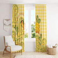 Hawaii Palaka Window Curtain Cute Ripe Mango Turtle On The Waves