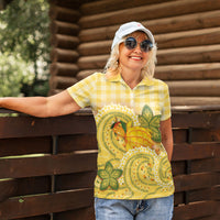 Hawaii Palaka Women Polo Shirt Cute Ripe Mango Turtle On The Waves