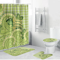 Hawaii Palaka Bathroom Set Cute Green Mango Turtle On The Waves
