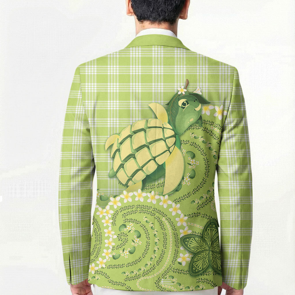 Hawaii Palaka Blazer Cute Green Mango Turtle On The Waves