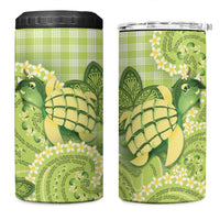 Hawaii Palaka 4 in 1 Can Cooler Tumbler Cute Green Mango Turtle On The Waves