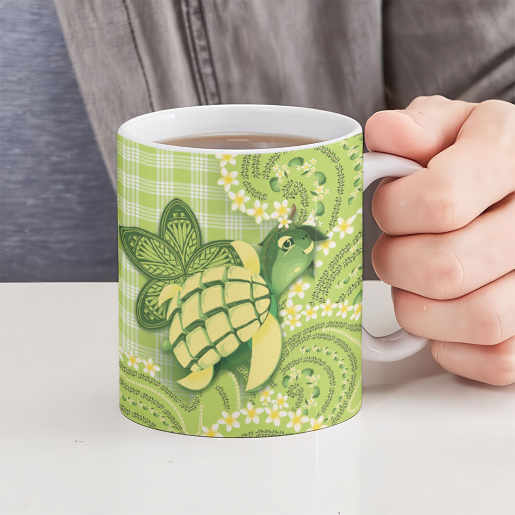 Hawaii Palaka Ceramic Mug Cute Green Mango Turtle On The Waves