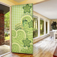 Hawaii Palaka Door Cover Cute Green Mango Turtle On The Waves