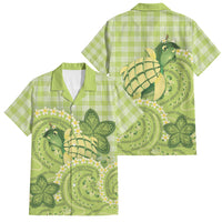 Hawaii Palaka Family Matching Off Shoulder Maxi Dress and Hawaiian Shirt Cute Green Mango Turtle On The Waves