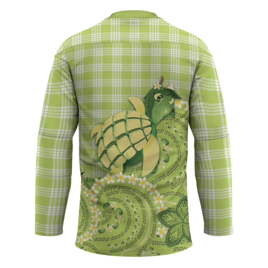 Hawaii Palaka Hockey Jersey Cute Green Mango Turtle On The Waves