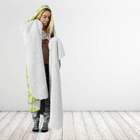 Hawaii Palaka Hooded Blanket Cute Green Mango Turtle On The Waves