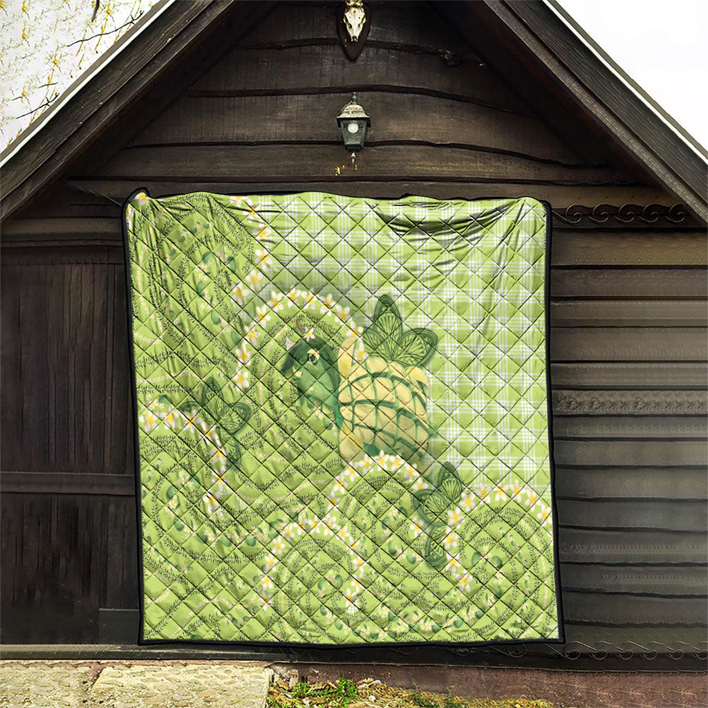 Hawaii Palaka Quilt Cute Green Mango Turtle On The Waves