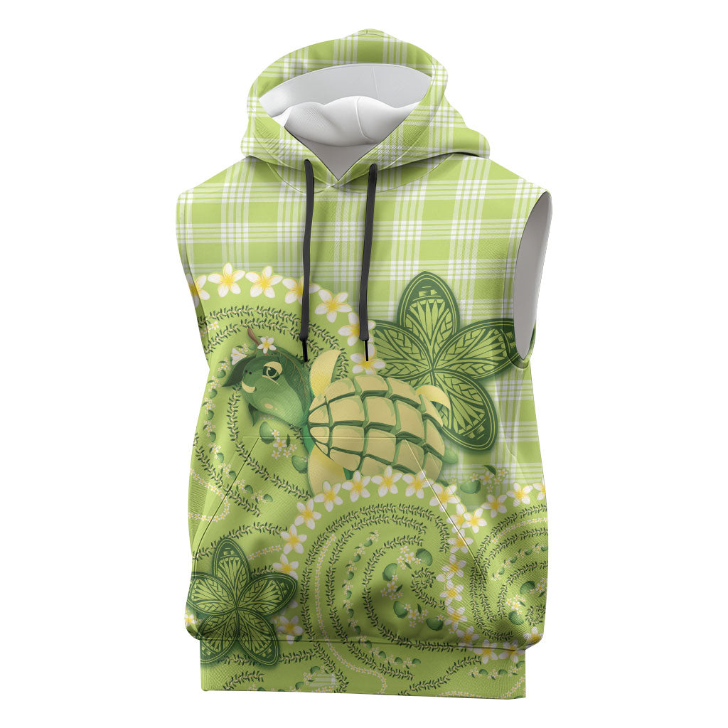 Hawaii Palaka Sleeveless Hoodie Cute Green Mango Turtle On The Waves