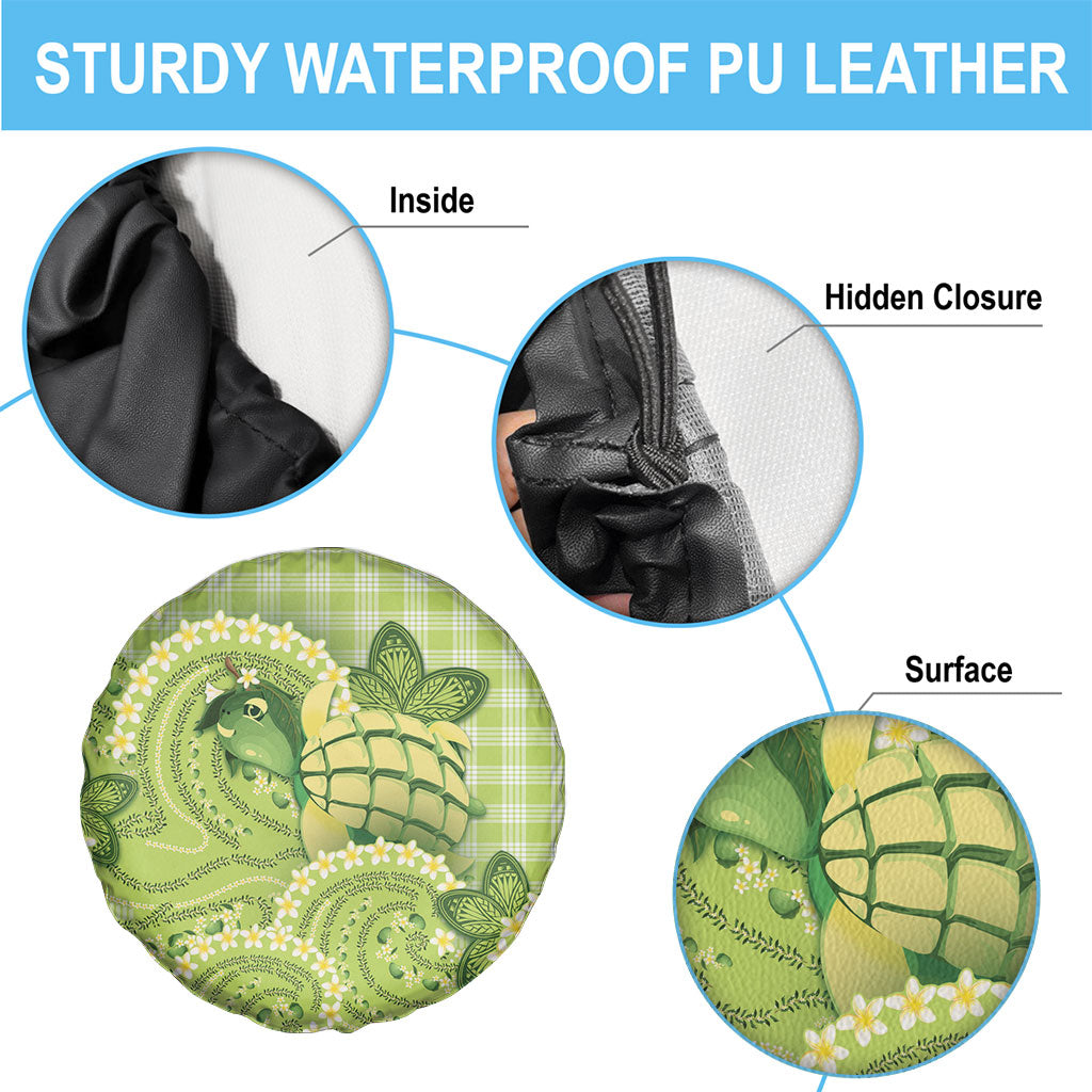 Hawaii Palaka Spare Tire Cover Cute Green Mango Turtle On The Waves