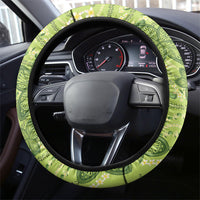 Hawaii Palaka Steering Wheel Cover Cute Green Mango Turtle On The Waves