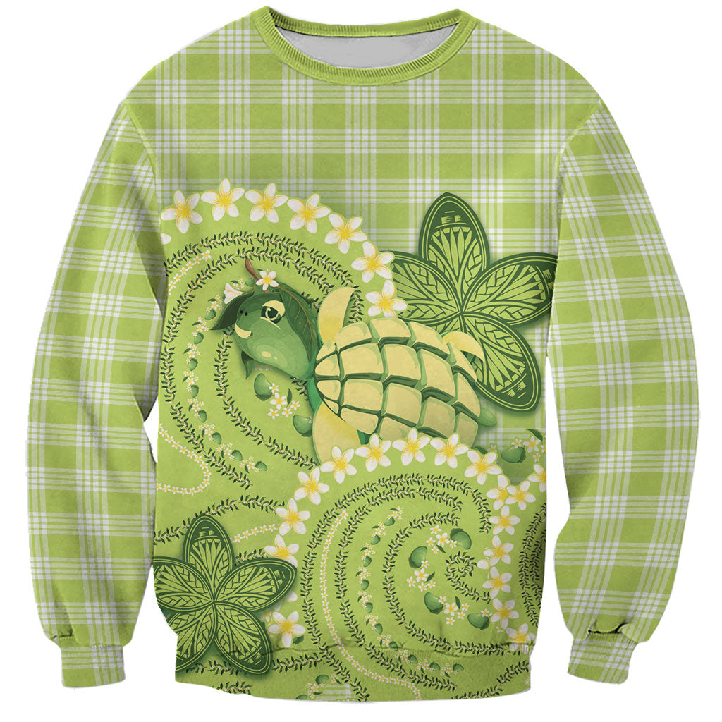 Hawaii Palaka Sweatshirt Cute Green Mango Turtle On The Waves