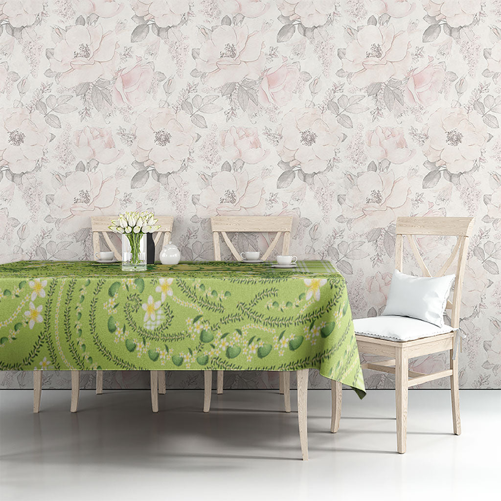 Hawaii Palaka Tablecloth Cute Green Mango Turtle On The Waves