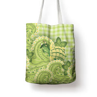Hawaii Palaka Tote Bag Cute Green Mango Turtle On The Waves