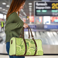 Hawaii Palaka Travel Bag Cute Green Mango Turtle On The Waves