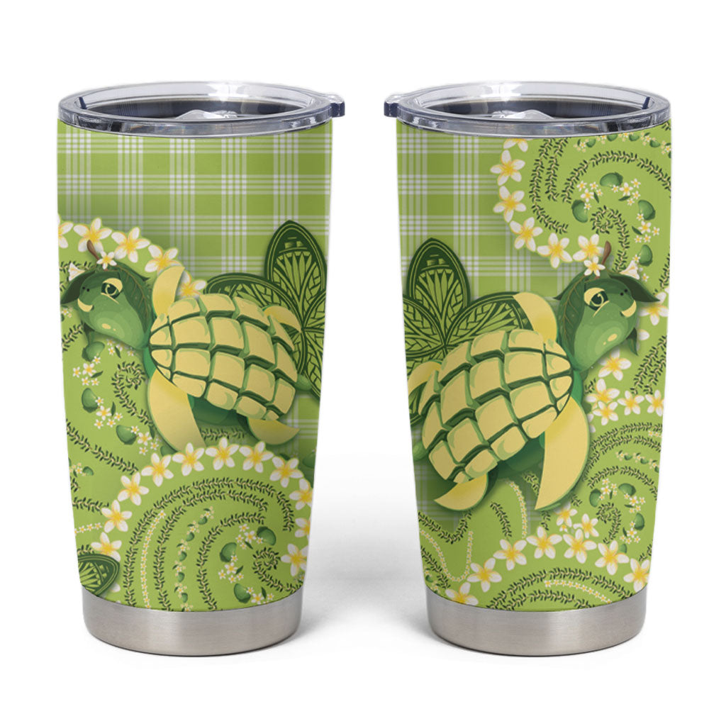 Hawaii Palaka Tumbler Cup Cute Green Mango Turtle On The Waves