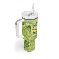 Hawaii Palaka Tumbler With Handle Cute Green Mango Turtle On The Waves