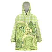 Hawaii Palaka Wearable Blanket Hoodie Cute Green Mango Turtle On The Waves