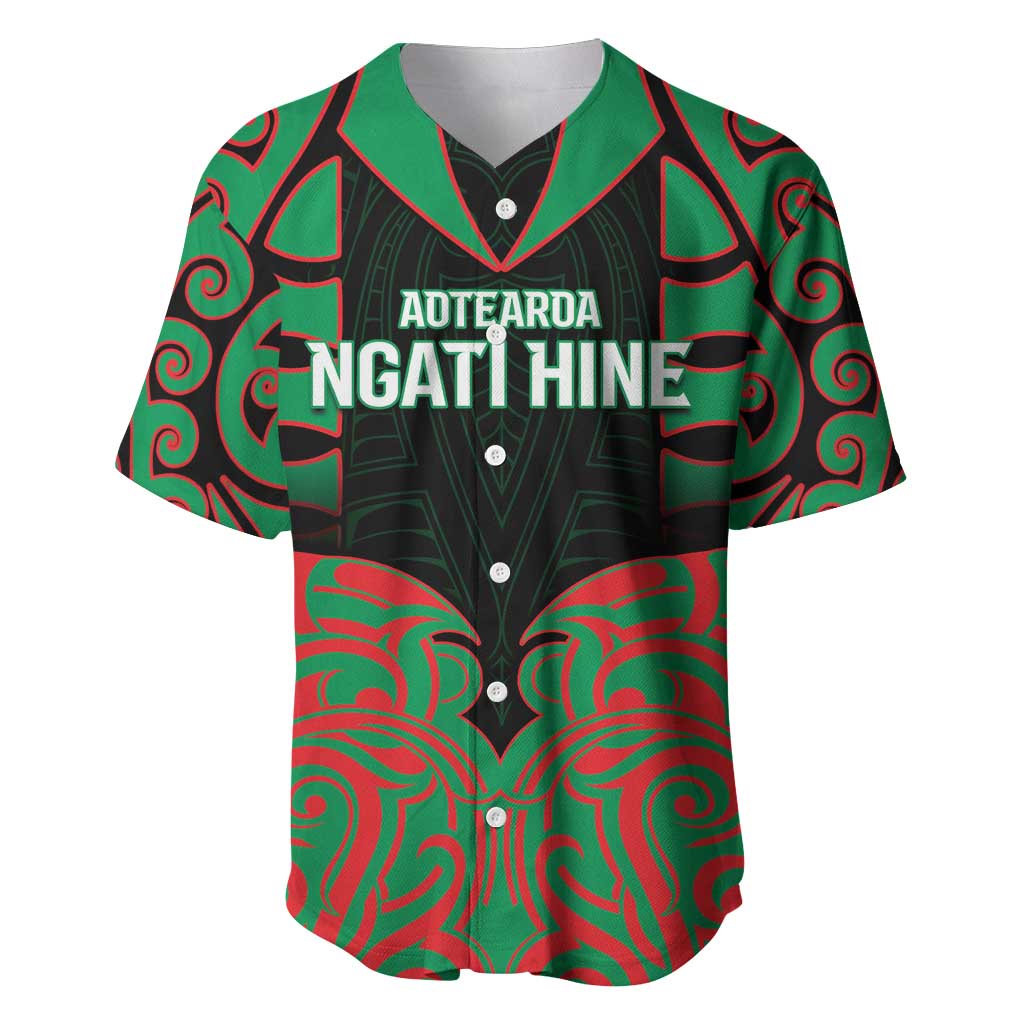Custom Aotearoa Ngati Hine Baseball Jersey Maori Pattern New Zealand - Polynesian Pride