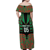 Custom Aotearoa Ngati Hine Family Matching Off Shoulder Maxi Dress and Hawaiian Shirt Maori Pattern New Zealand - Polynesian Pride