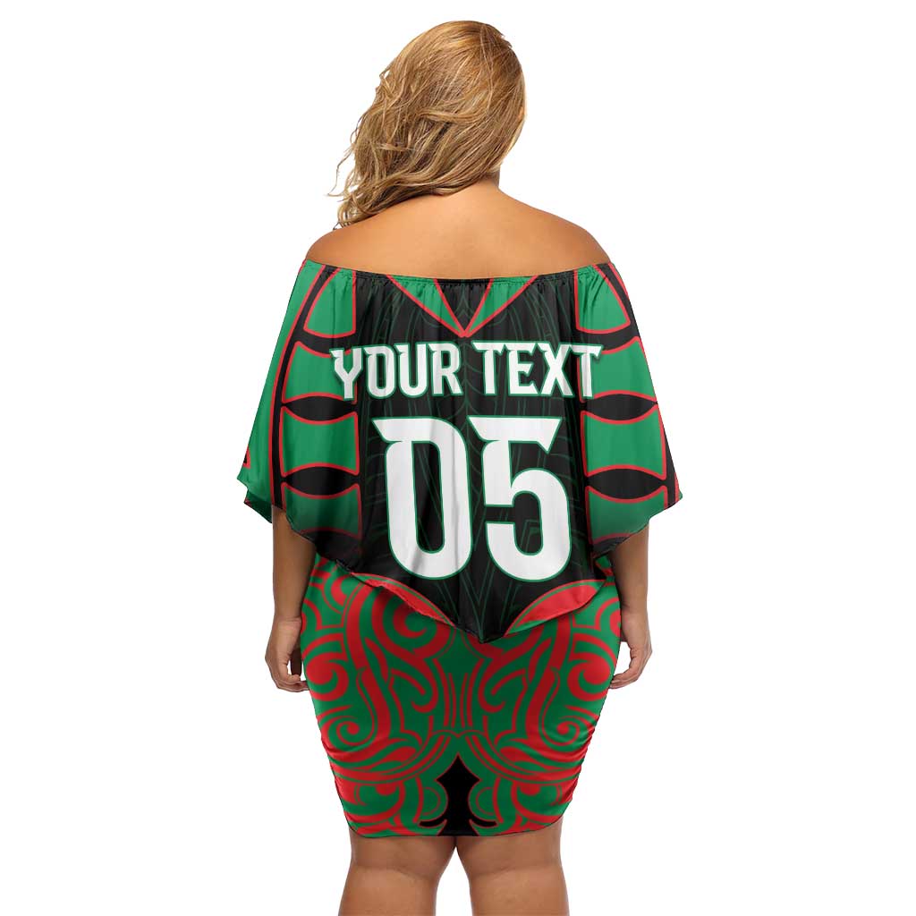 Custom Aotearoa Ngati Hine Family Matching Off Shoulder Short Dress and Hawaiian Shirt Maori Pattern New Zealand - Polynesian Pride