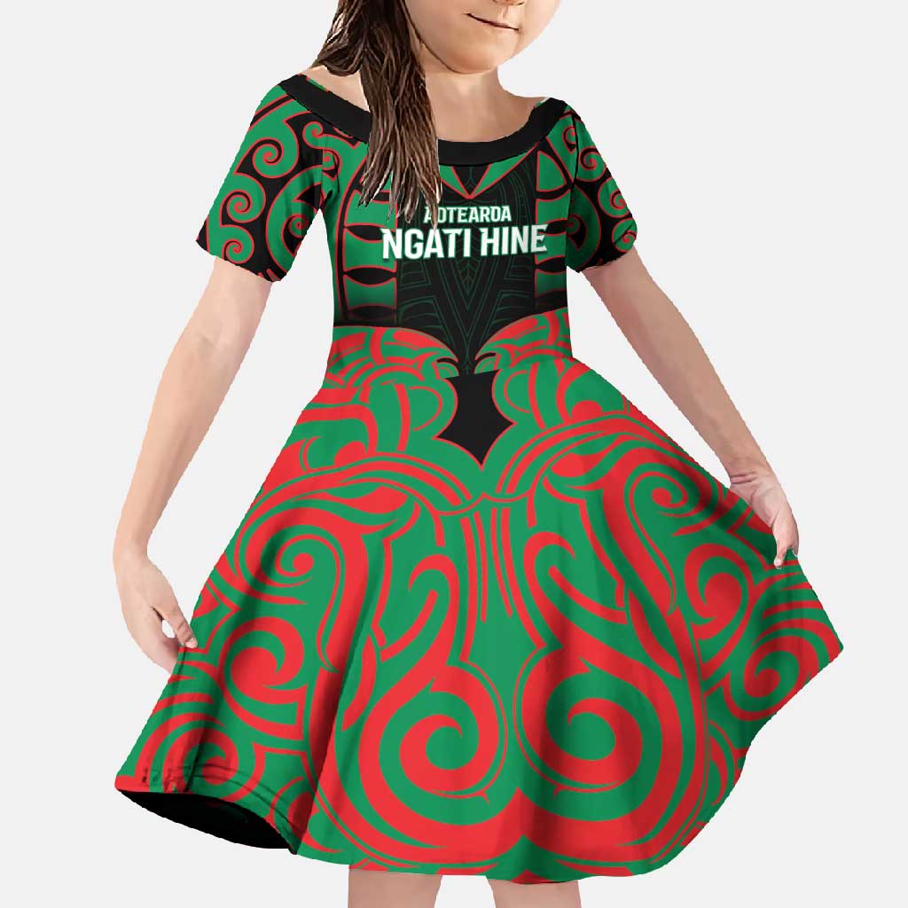Custom Aotearoa Ngati Hine Family Matching Tank Maxi Dress and Hawaiian Shirt Maori Pattern New Zealand - Polynesian Pride