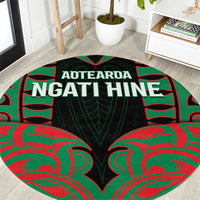 Aotearoa Ngati Hine Round Carpet Maori Pattern New Zealand - Polynesian Pride