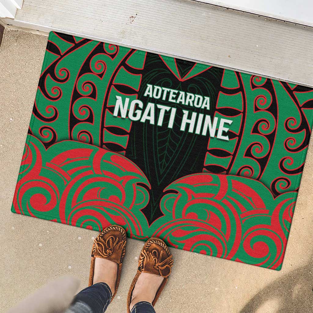 Aotearoa Ngati Hine Rubber Doormat Maori Pattern New Zealand - Polynesian Pride