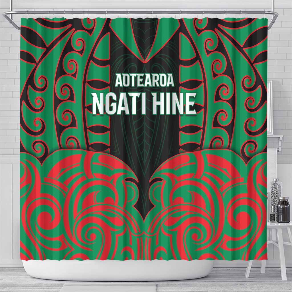 Aotearoa Ngati Hine Shower Curtain Maori Pattern New Zealand - Polynesian Pride