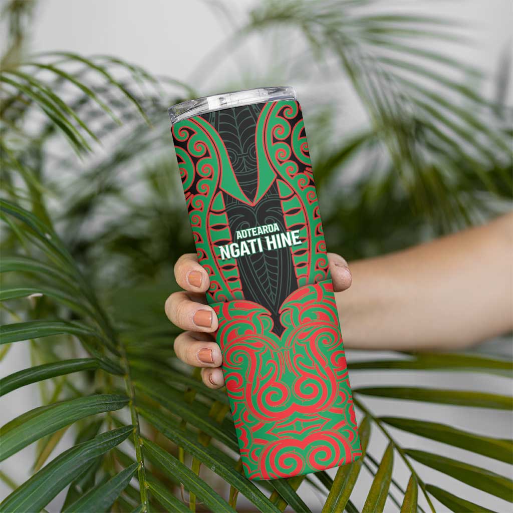 Custom Aotearoa Ngati Hine Skinny Tumbler Maori Pattern New Zealand - Polynesian Pride