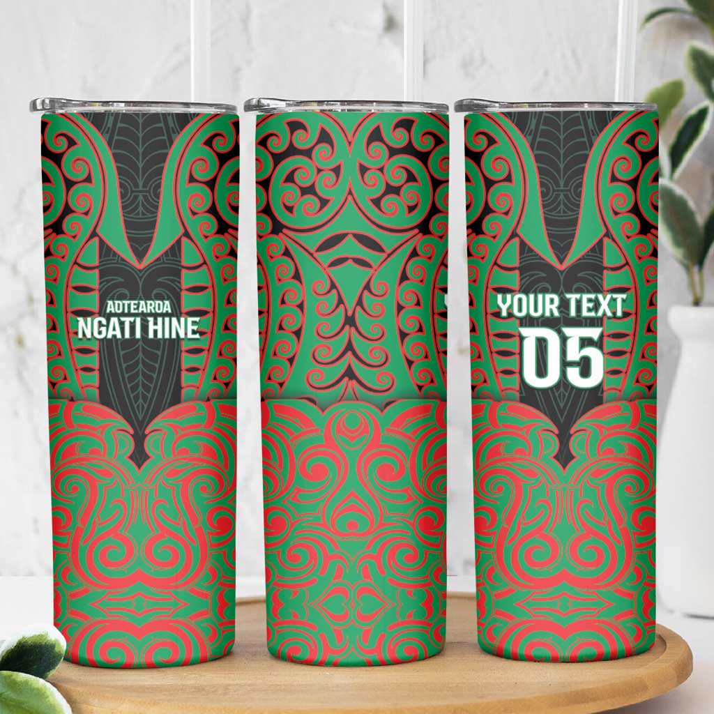 Custom Aotearoa Ngati Hine Skinny Tumbler Maori Pattern New Zealand - Polynesian Pride
