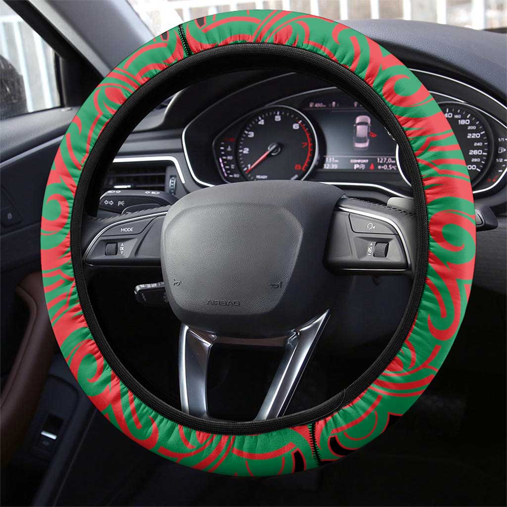 Aotearoa Ngati Hine Steering Wheel Cover Maori Pattern New Zealand - Polynesian Pride