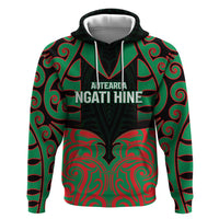 Custom Aotearoa Ngati Hine Zip Hoodie Maori Pattern New Zealand - Polynesian Pride