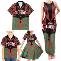 Custom Aotearoa Tuhoe Family Matching Tank Maxi Dress and Hawaiian Shirt Maori Pattern New Zealand - Polynesian Pride