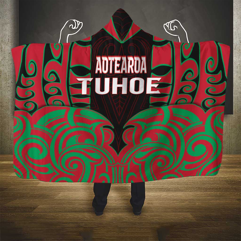 Aotearoa Tuhoe Hooded Blanket Maori Pattern New Zealand - Polynesian Pride