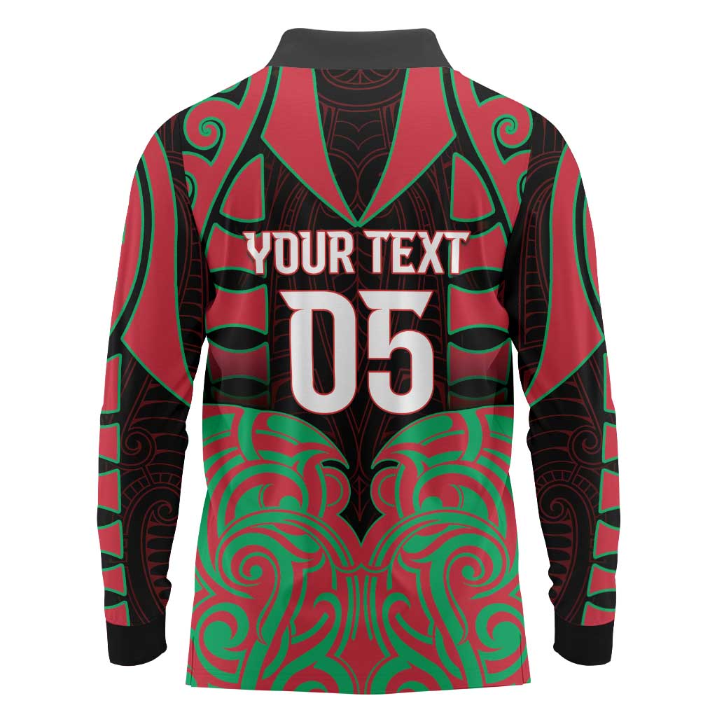 Custom Aotearoa Tuhoe Long Sleeve Polo Shirt Maori Pattern New Zealand - Polynesian Pride