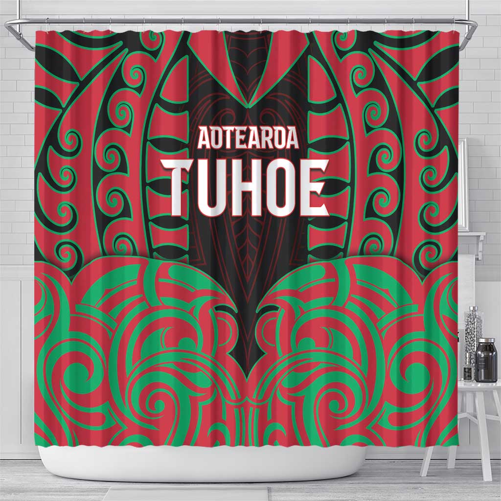 Aotearoa Tuhoe Shower Curtain Maori Pattern New Zealand - Polynesian Pride